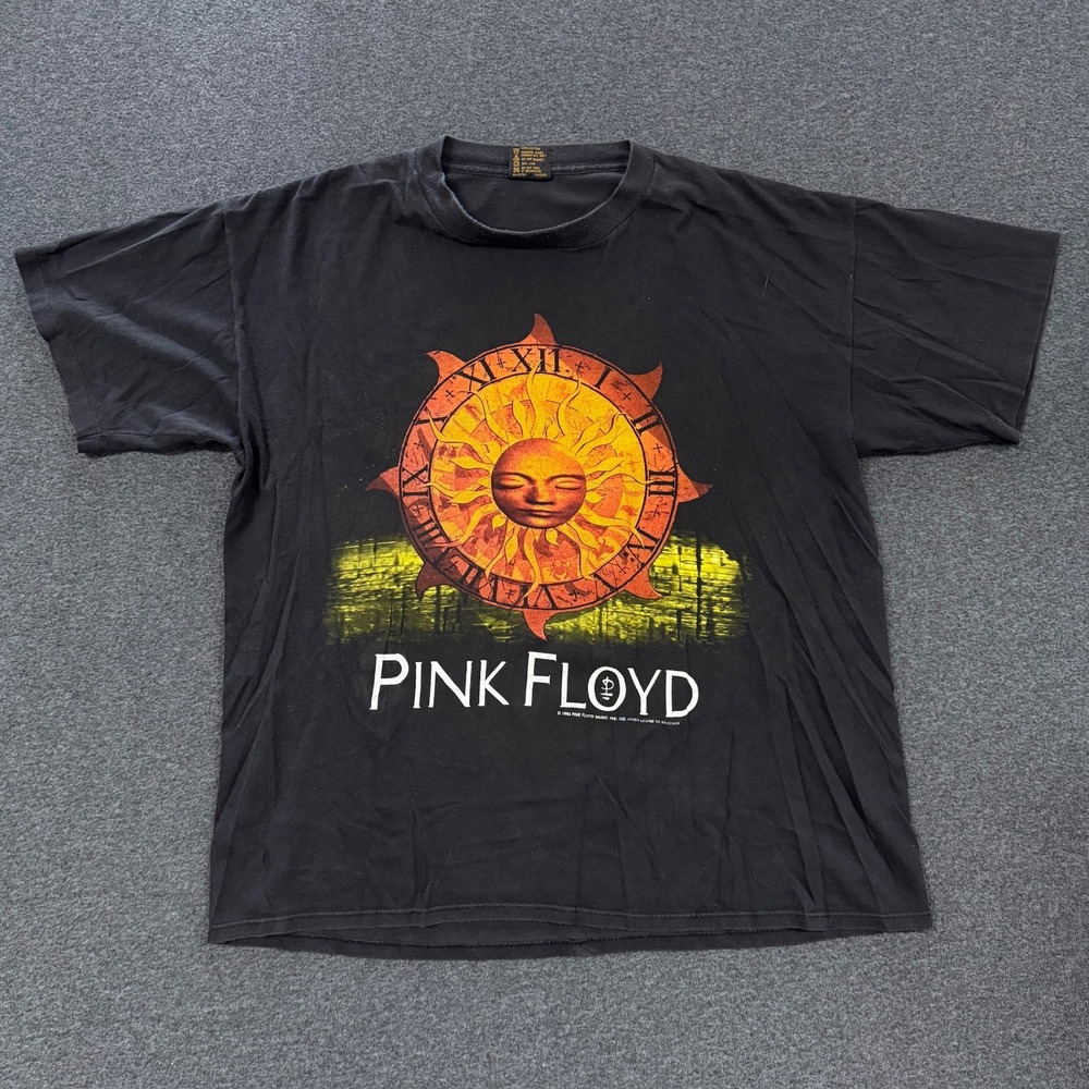 1994 Pink Floyd Brockum Tour T-Shirt Mens XL Black Good Vintage Graphic Rock Tee